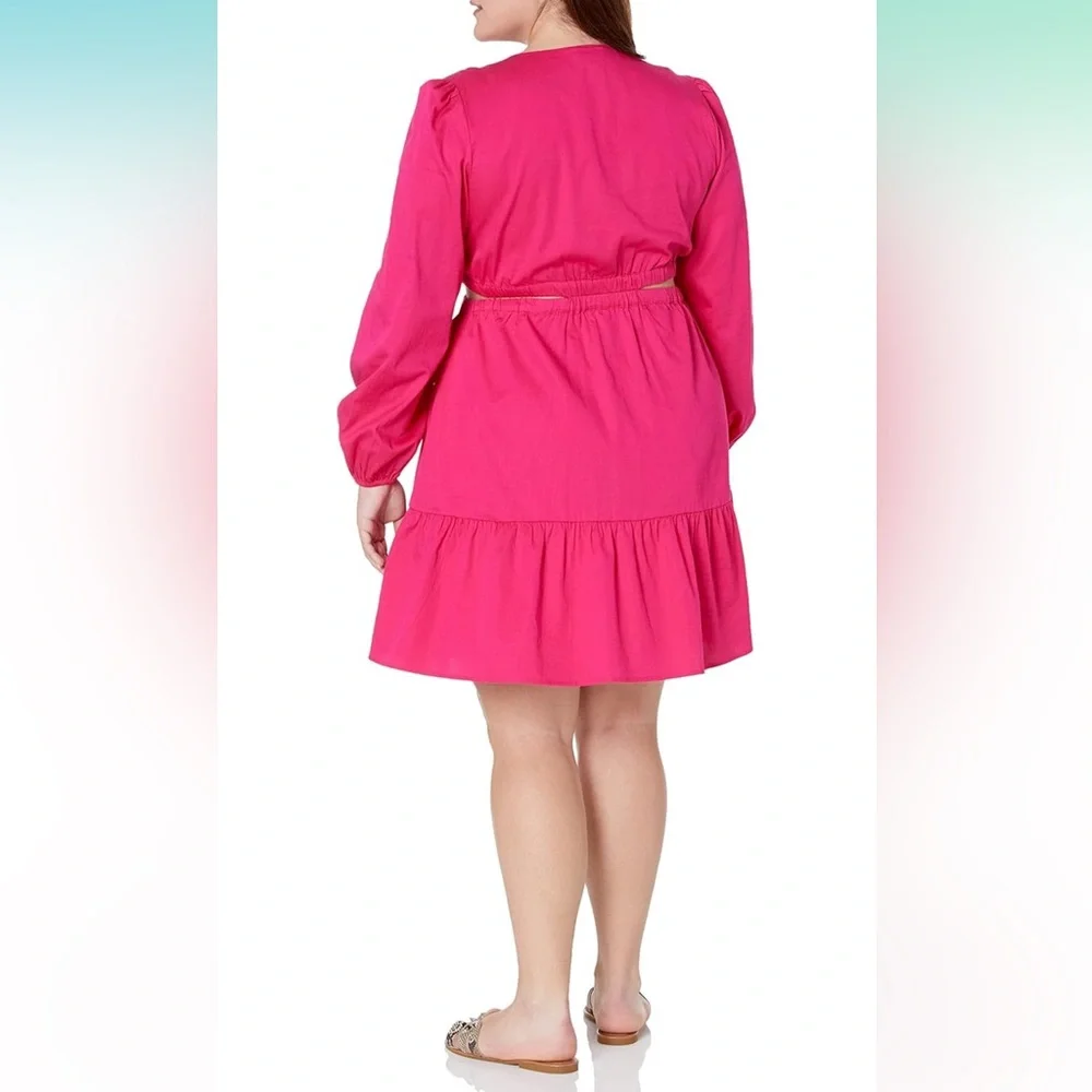 NWT The Drop Women's Sita Short Cut Out Cotton Sateen Dress - Picture 5 of 7